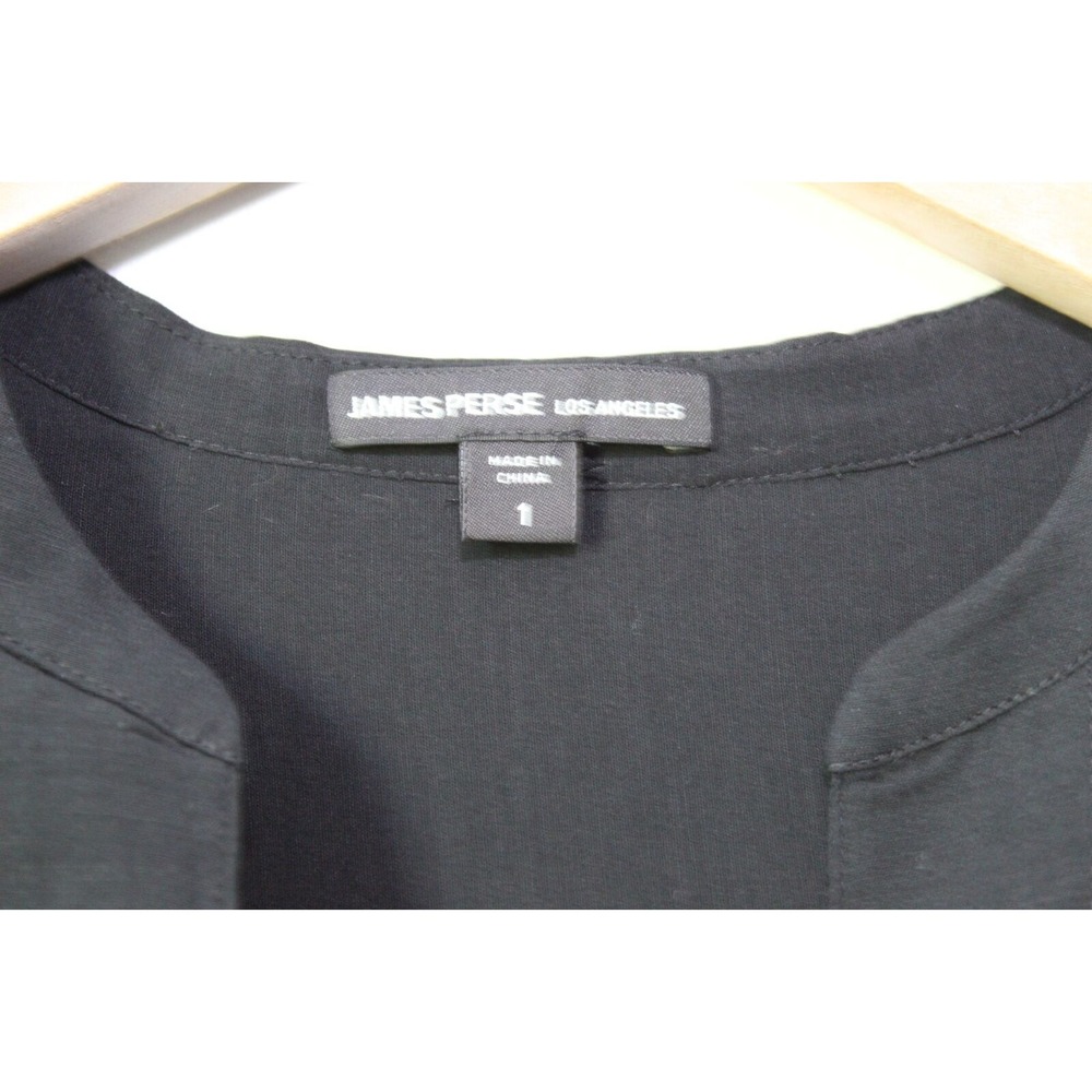 James Perse Cotton Silk Stretch Pullover Tunic Top Semi Sheer Blouse 1 US Small - Picture 5 of 9